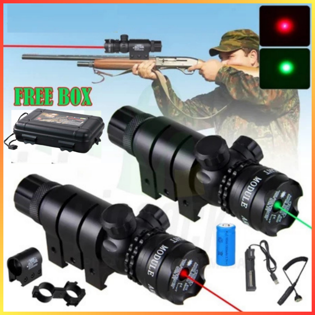 COD Kekeran Laser Senapan Nyala Hijau Dan Merah Siang Malam Laser Scope Pointer Berburu Full Set