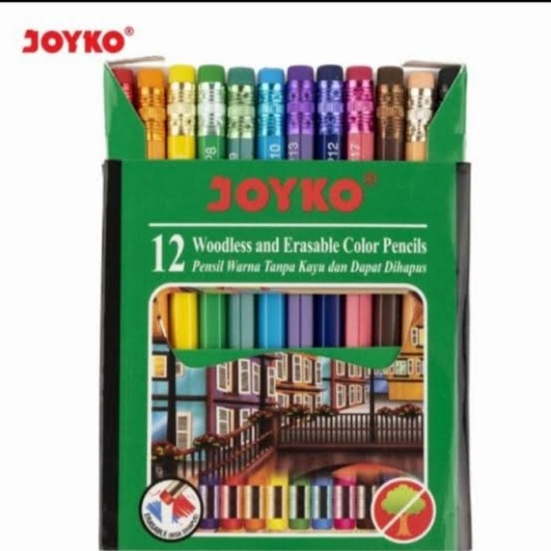 

PENSIL WARNA PENDEK CP-120 ERASABLE JOYKO / COLOR PENCIL CP-120 JOYKO BISA DI HAPUS