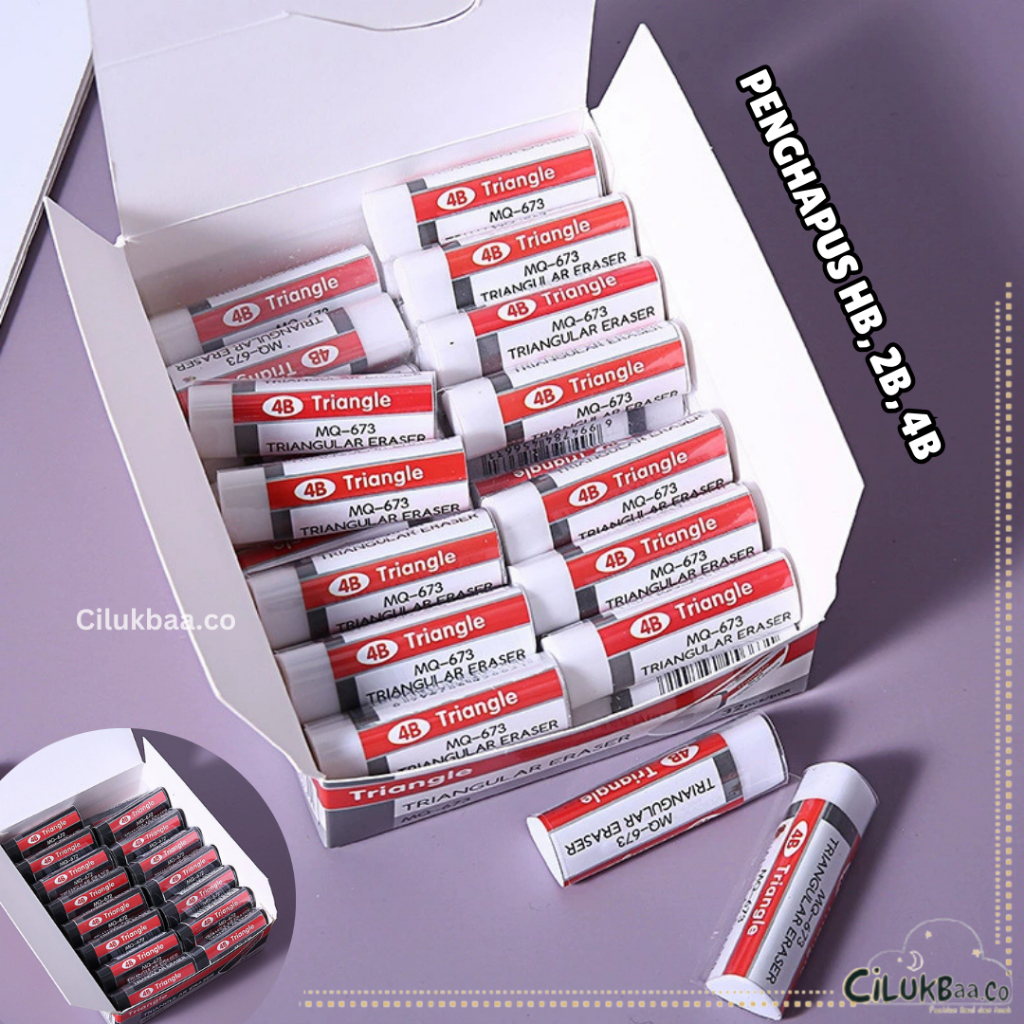 

Cilukbaa - Penghapus Triangle Panjang Bahan Karet Lembut HB 2B 4B