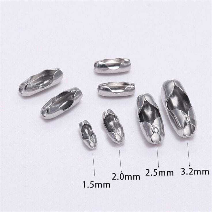 Pengait Rantai Kalung Biji lada Anti Karat Stainlees Stell/pengait tabung 2.4mm -