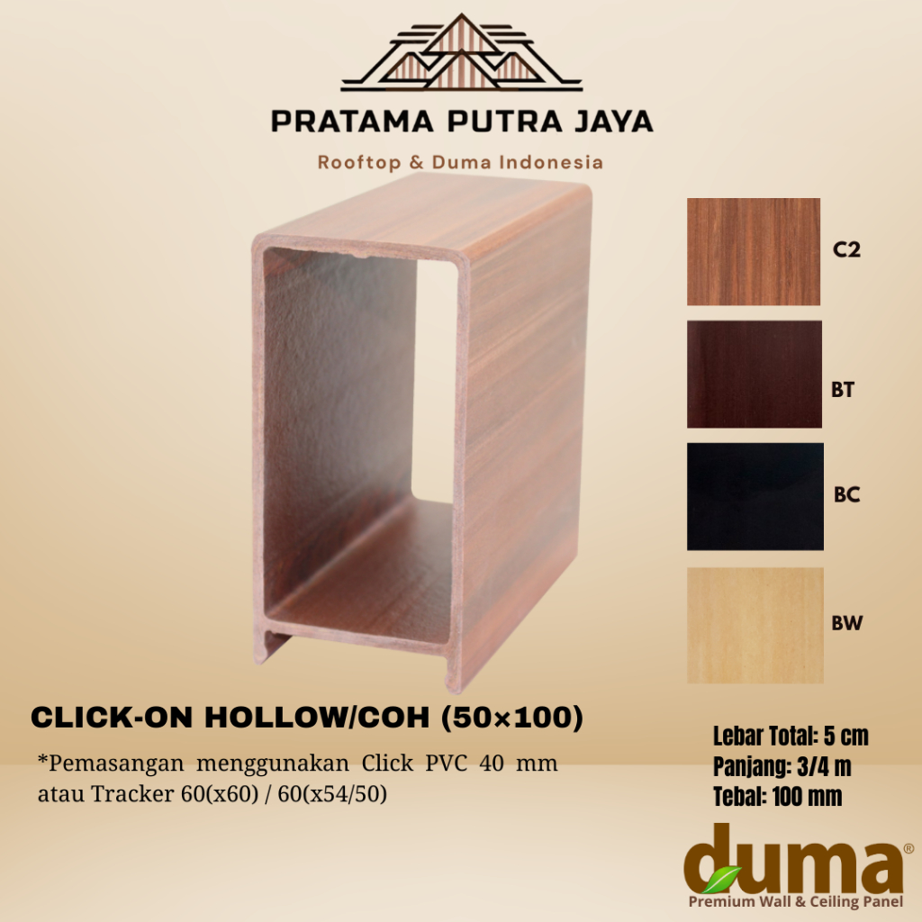 DUMA CLICK ON HOLLOW / COH (50×100) - BAHAN WPC