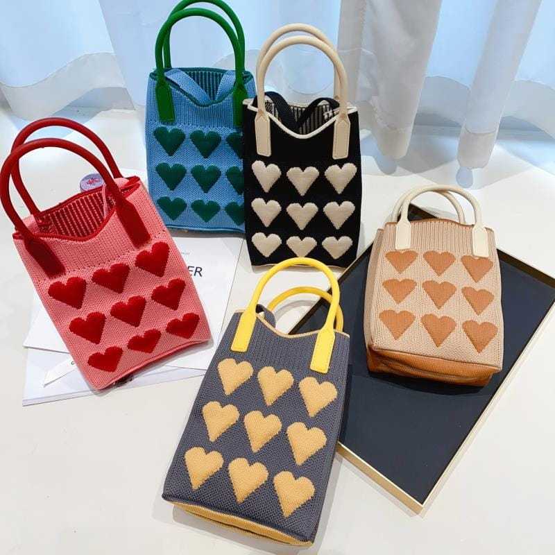 Tas Rajut Knitted Mini Bag Korea / Tas Rajut Selempang Mini/ Tas Fashion Korea Wanita Kekinian
