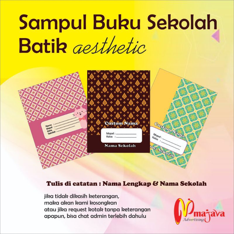 

Sampul Buku Sekolah Batik Aesthetic – Bisa Custom Nama