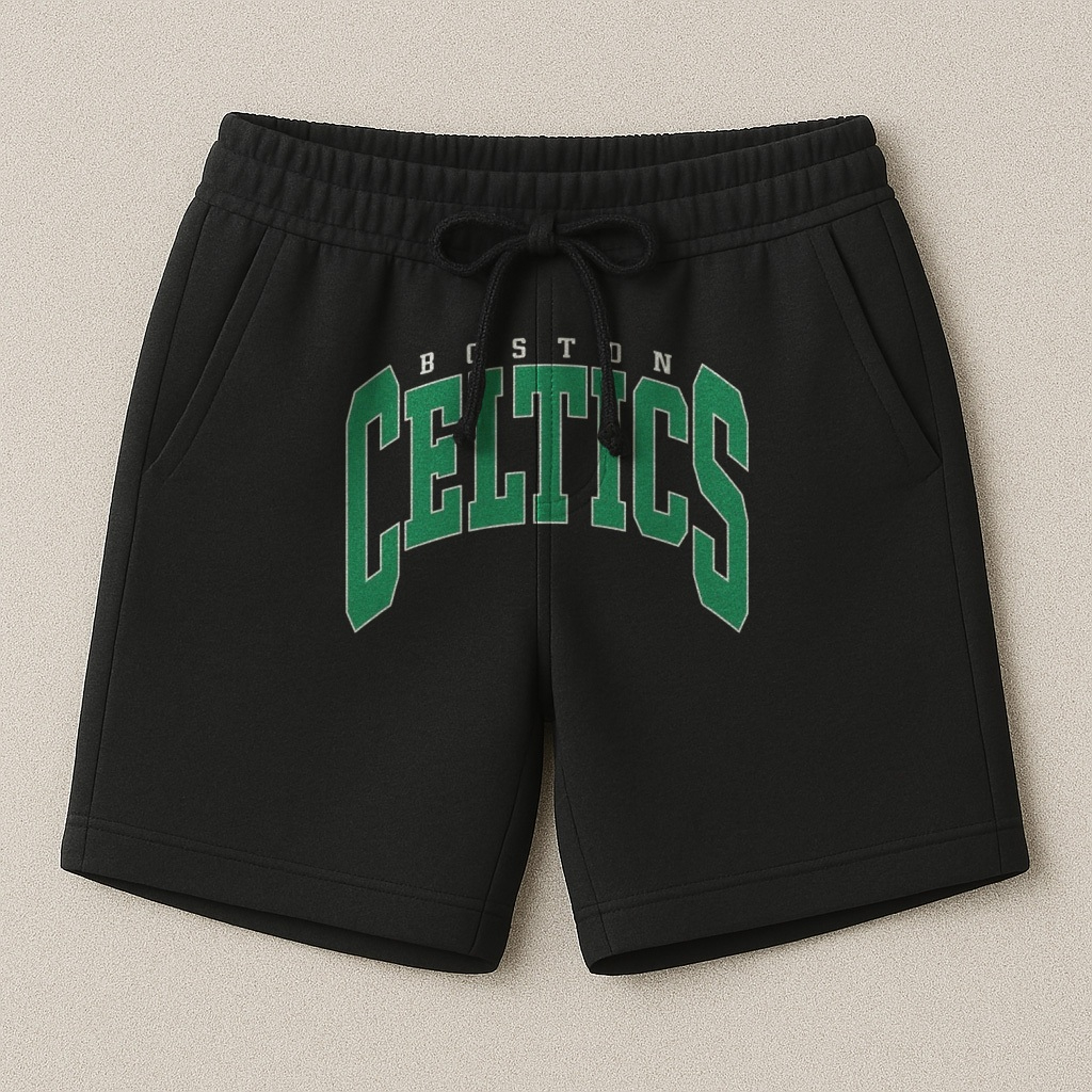 Rantau Celana Pendek Fleece Celtics Short Pants Black Fleece Celtics