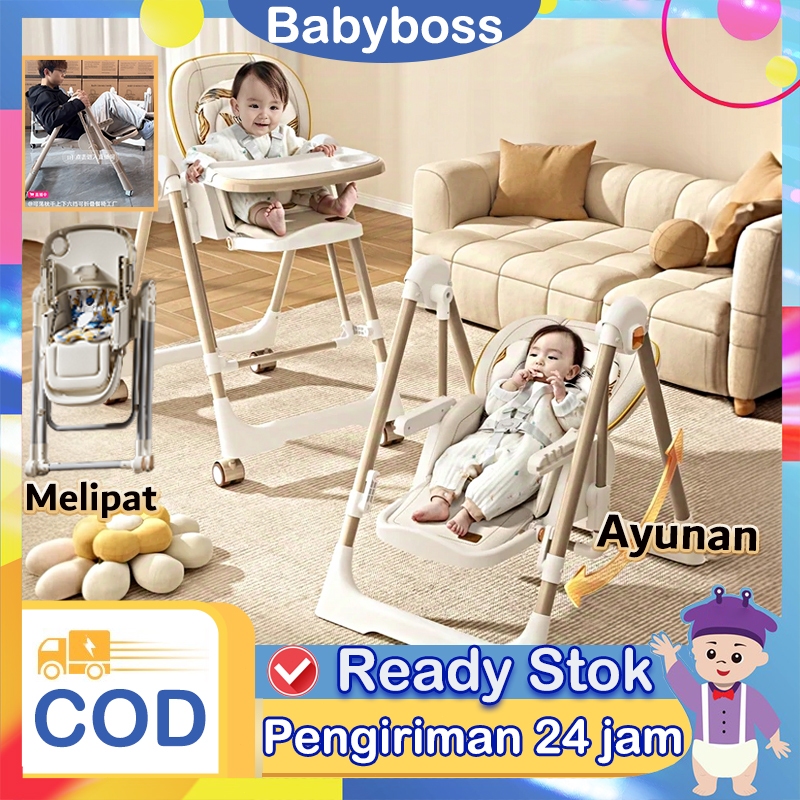 [melipat]BabyBoss Meja Kursi Makan Bayi Lipat Booster Seat Bayi Chair Serbaguna Multifungsi Perlengk