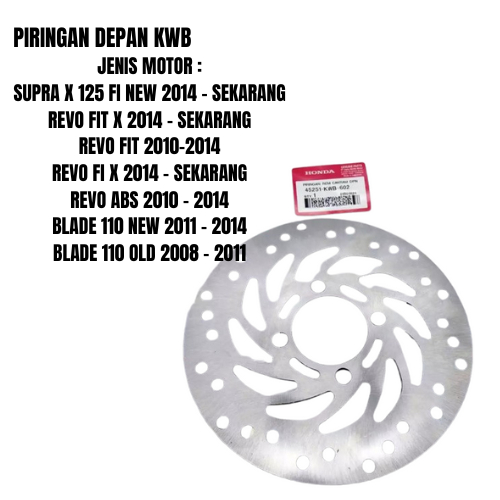 PIRINGAN CAKRAM DEPAN REVO BLADE 110 KWB