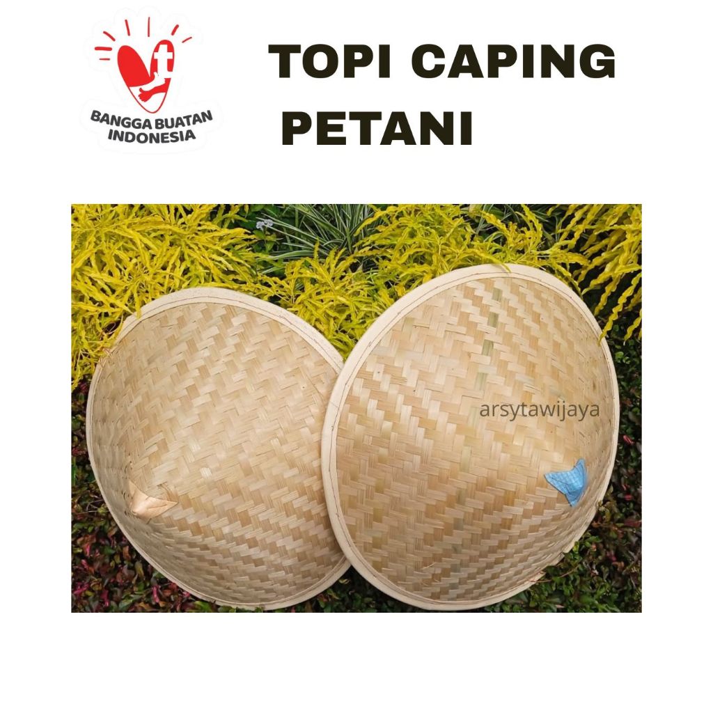 BEST SELLER Topi caping petani - Caping bambu plus kopiah