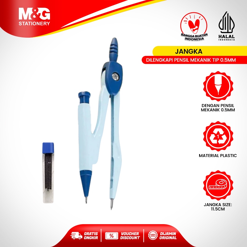 

M&G Jangka Sekolah Murah Dilengkapo Pensil Mekanik Tip 0.5mm Mudah Digunakan Ideal Untuk Matematika dan Menggambar Ukuran Presisi Akurat