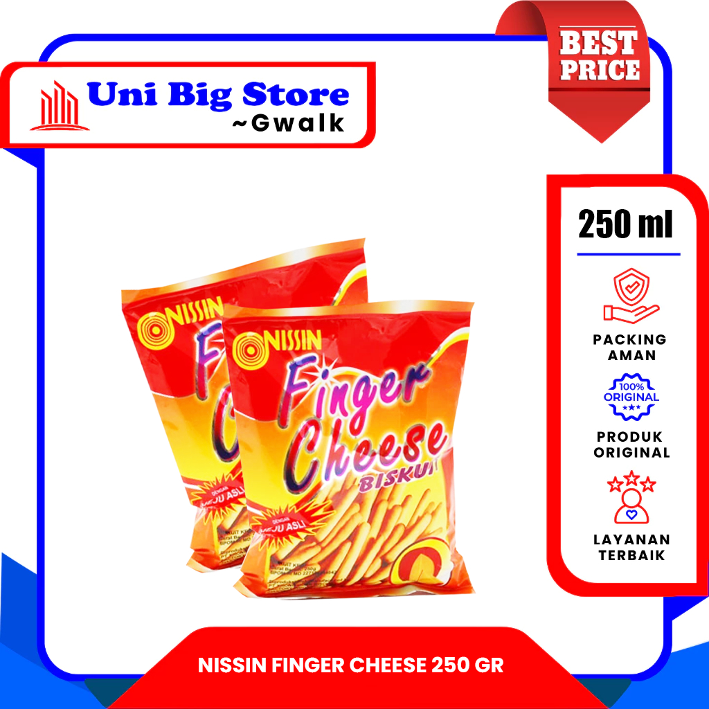 

NISSIN FINGER CHEESE BISKUIT STIK KEJU - 250 gr