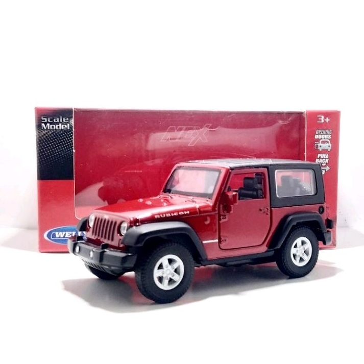 Welly diecast Jeep Wrangler Rubicon Merah