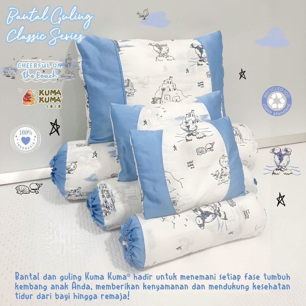 GRATIS Sarung Guling Bantal  KumaKuma Guling Bantal Bayi Anak Remaja Putihan + Sarung CSA11200 1 Pcs