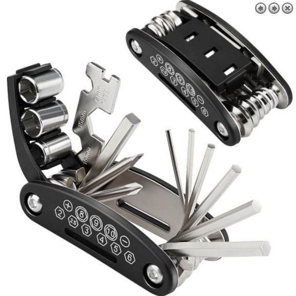 [ PROMO CUCI GUDANG] Kunci Set Sepeda 16 in 1 / Kunci Lipat Multifungsi Bahan Carbon Steel Shock Obe