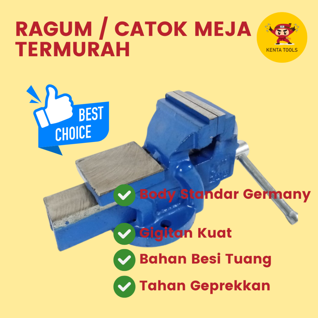 Ragum Catok Meja Germany Standard Iron Cast