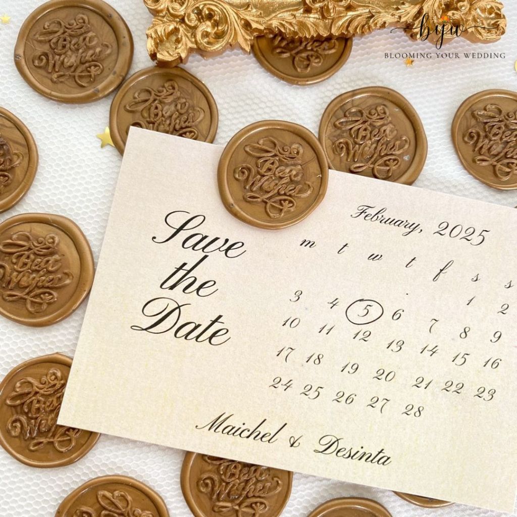 

Best Wishes - 1 Pcs Seal wax coin Sticker instan Siap Pakai segel undangan Tanpa minimum
