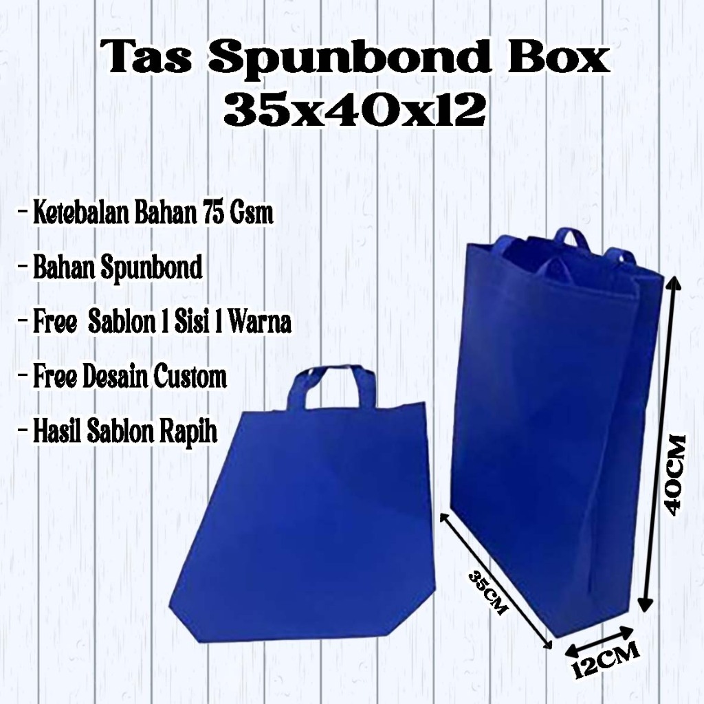 

Tas Spunbond sablon custom 35x40x12