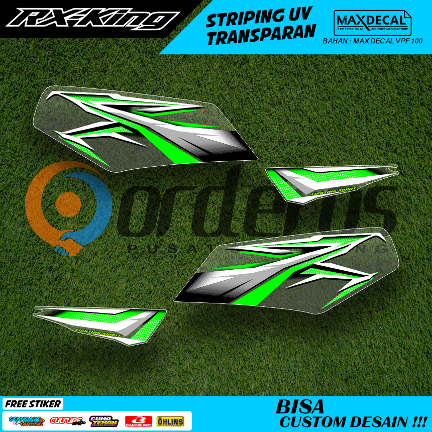 STIKER MOTOR RX KING LIS STRIPING TRANSPARAN  DESAIN UNIK SIMPLE MINIMALIS FREE REQUEST WARNA/TULISA