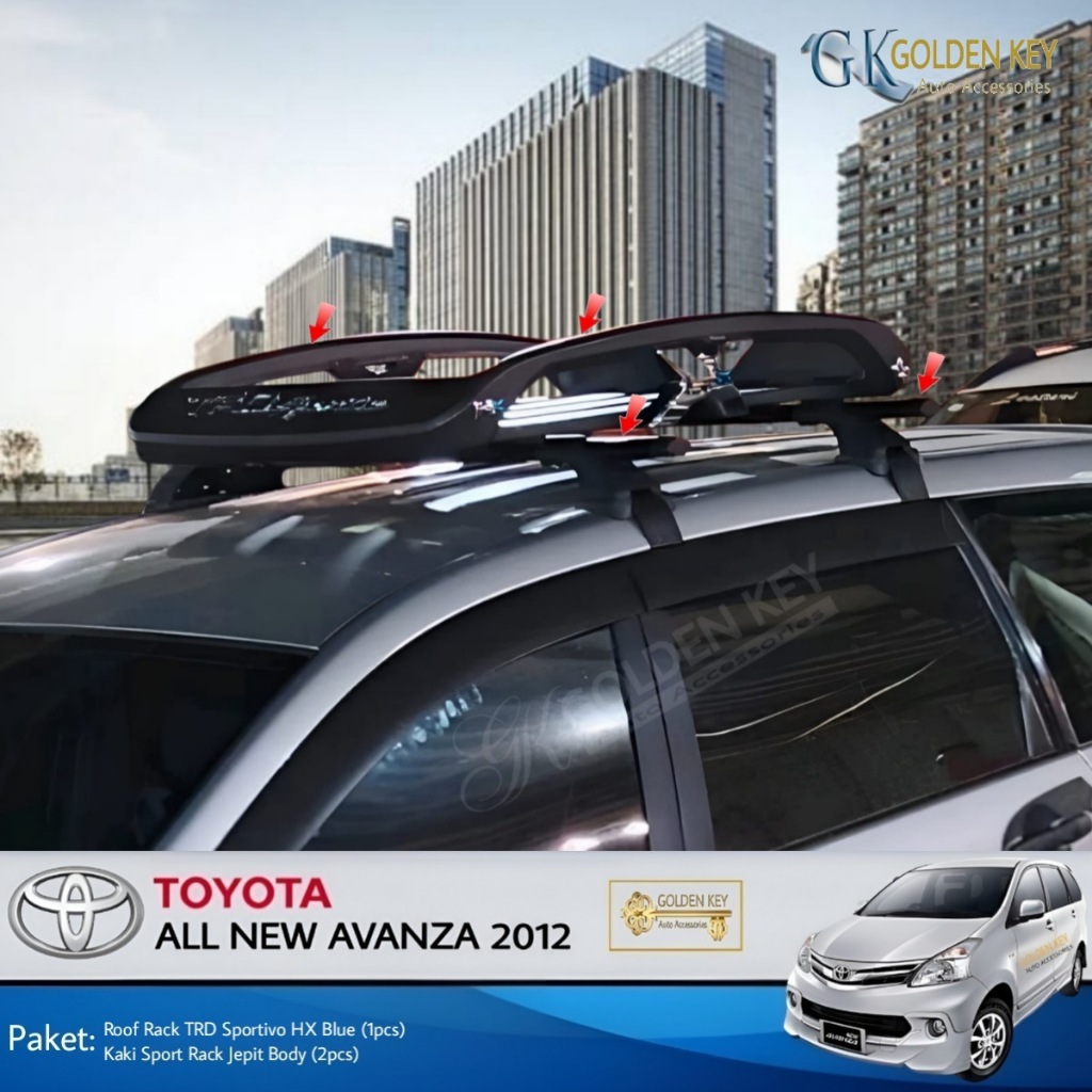 PAKET All New Avanza 2012 Roof Rack Hummer HX + Crossbar Jepit Body Rak Bagasi Atas Mobil