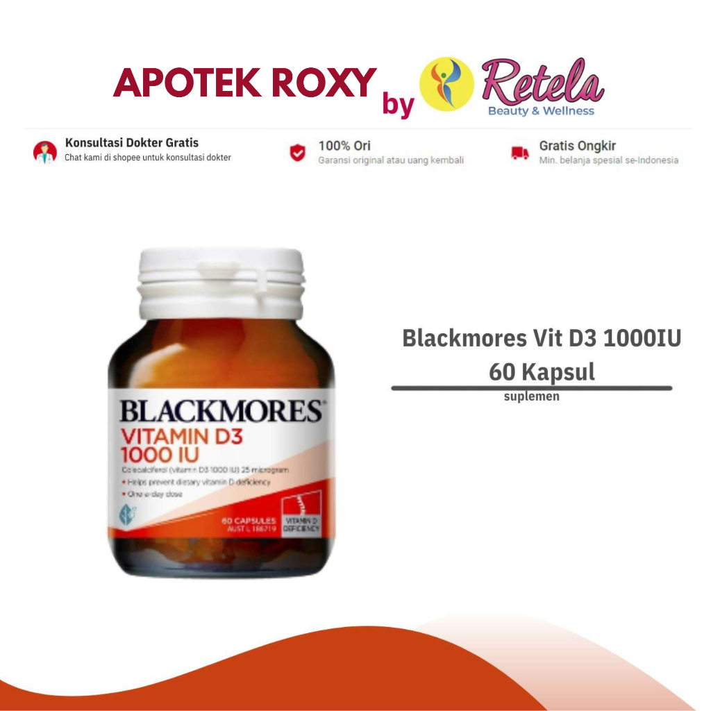 Blackmores Vit D3 1000IU 60 Kapsul