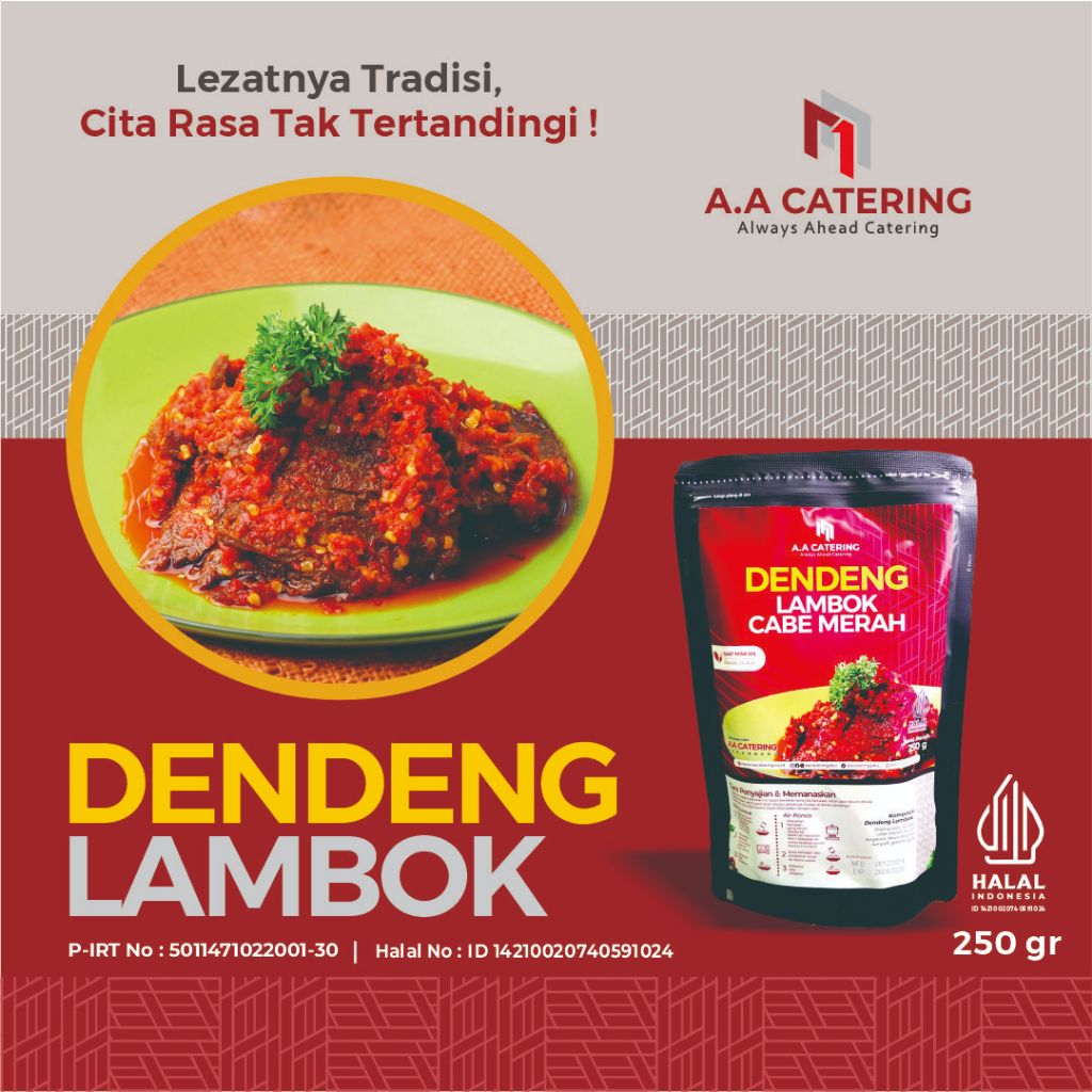 

Dendeng Lambok Cabe Merah, Pouch Pack 250 gr, tahan hingga 6 bulan