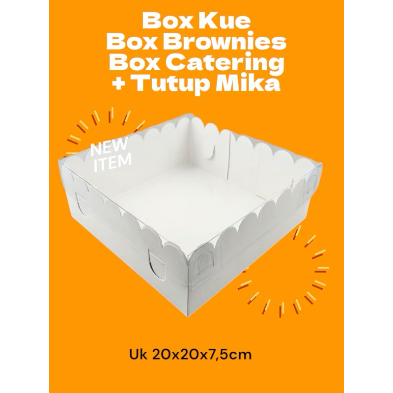 Box Brownies | Box Kue Tutup Mika | Box Catering | Box Cake Mika | Mika Kue uk 20x20x7,5