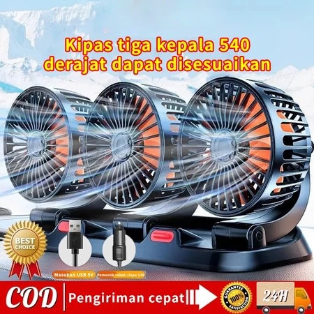 [NEW] Kipas Angin Mobil /Kipas Mobil  Portable Double Fan /24/12 Volt 360 Rotasi Angin /kipas Angin 