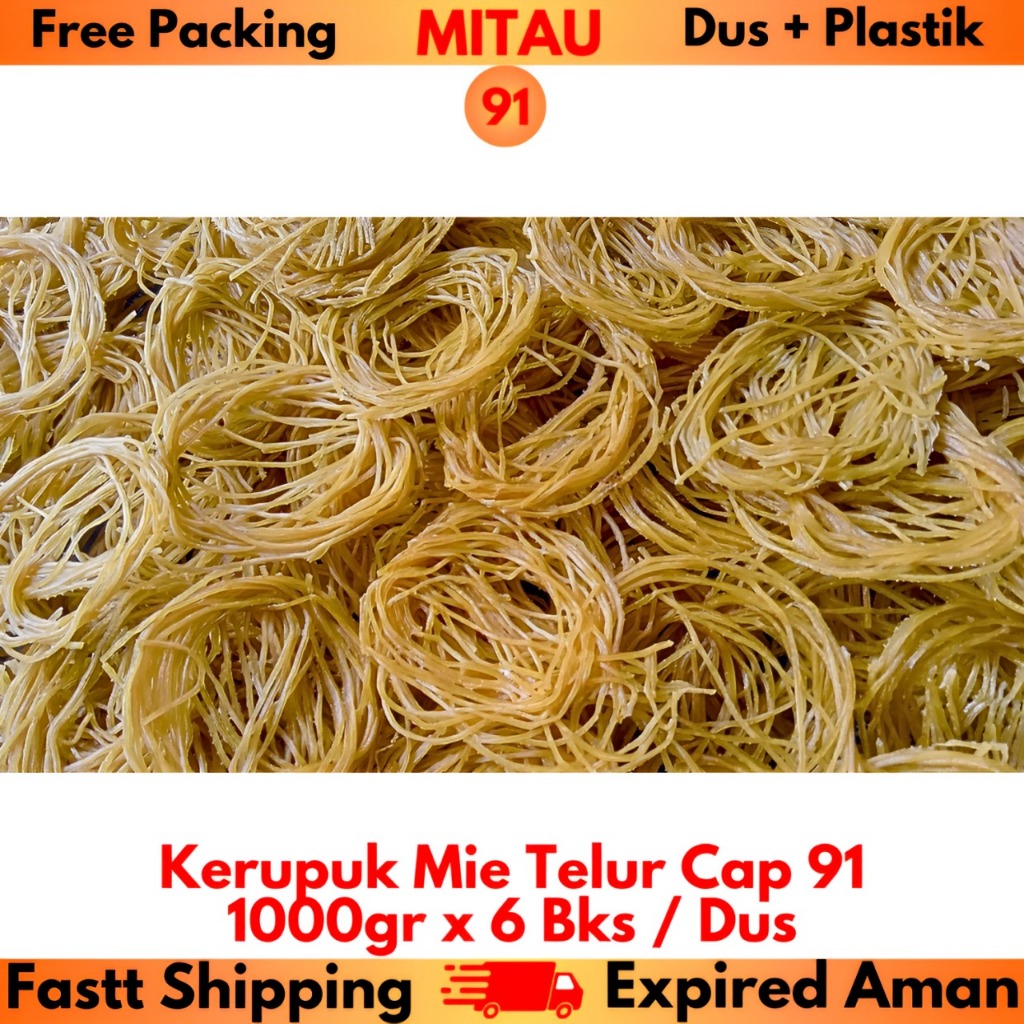 

Kerupuk Mie Medan Cap 91 1kg x 6 Bks / Dus