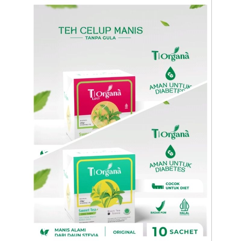 

Teh Organa original / lecy teh celup manis stevia isi 25