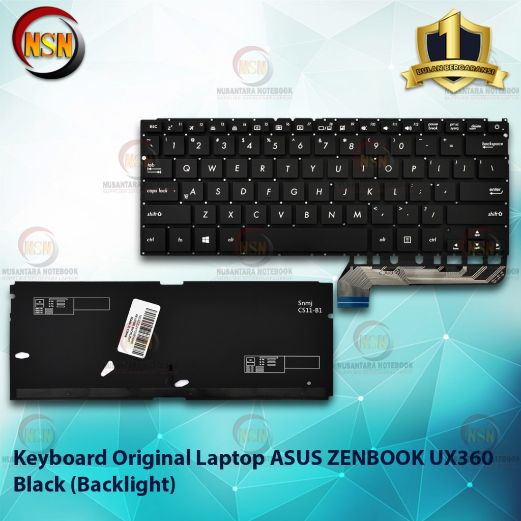 Keyboard Laptop For ASUS ZENBOOK UX360 Backlight (Black)