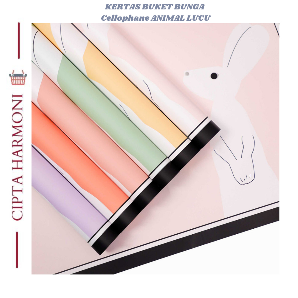 

Kertas Buket Bunga Cellophane Flower Wrapping ANIMAL LUCU / Kertas Bungkus Kado KB108