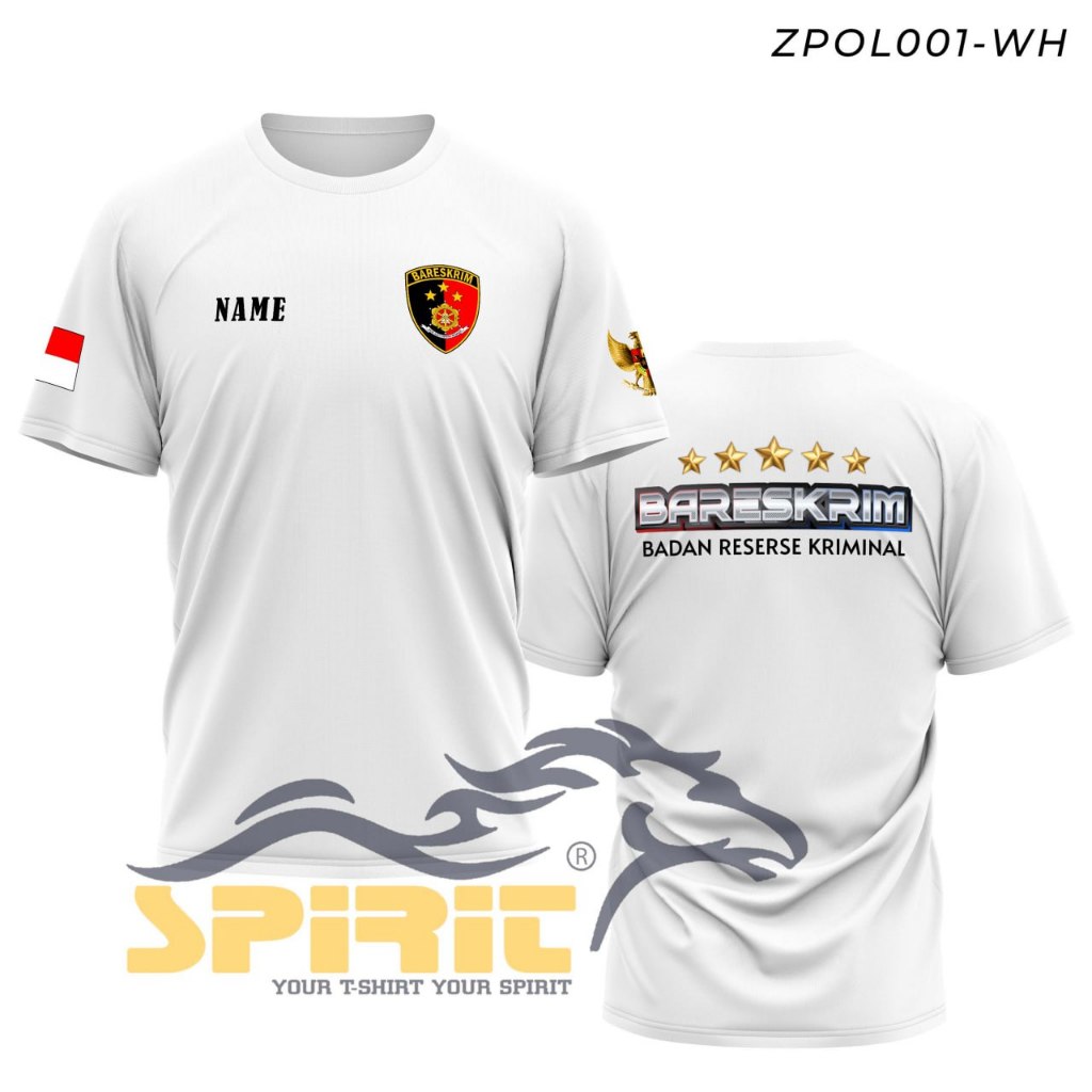 Kaos Polisi Bareskrim Baju Bareskrim Badan Reserse Kriminal Lengan Pendek Katun 24s Distro Jumbo