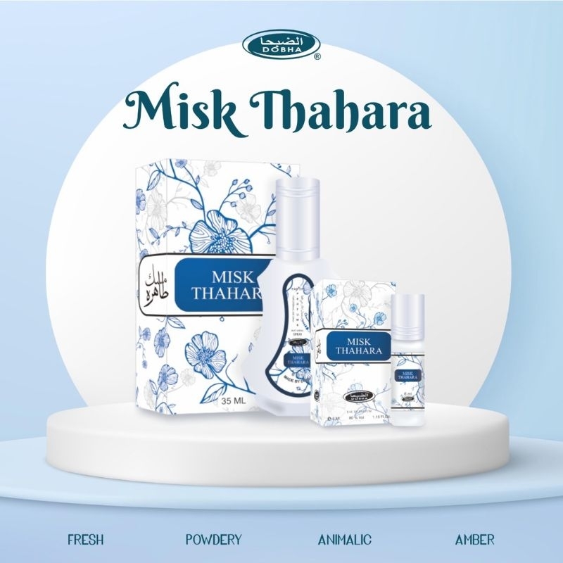 PARFUM DOBHA 35 ml dan 6ml  AROMA MISK THAHARA KEMASAN SPRAY ORIGINAL (MITRA RESMI DOBHA) OLEH OLEH 