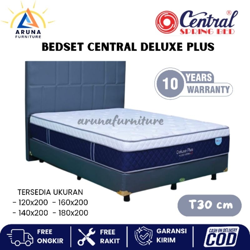 Set Divan Springbed Central Deluxe Plus Tebal 30 Cm Set Dipan Kasur Central