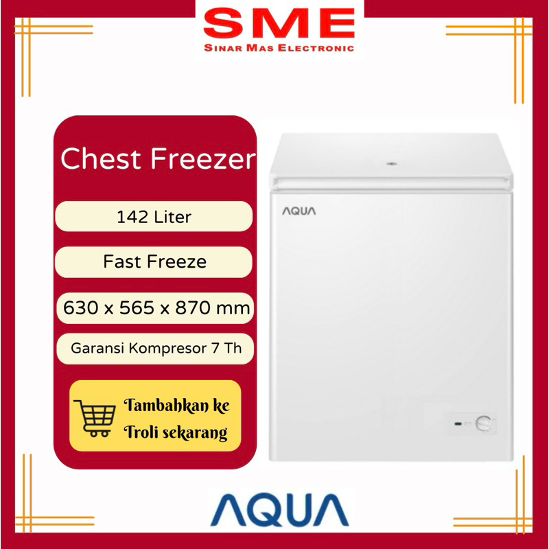 Chest Freezer Box Daging Frozen Food AQUA 150 L