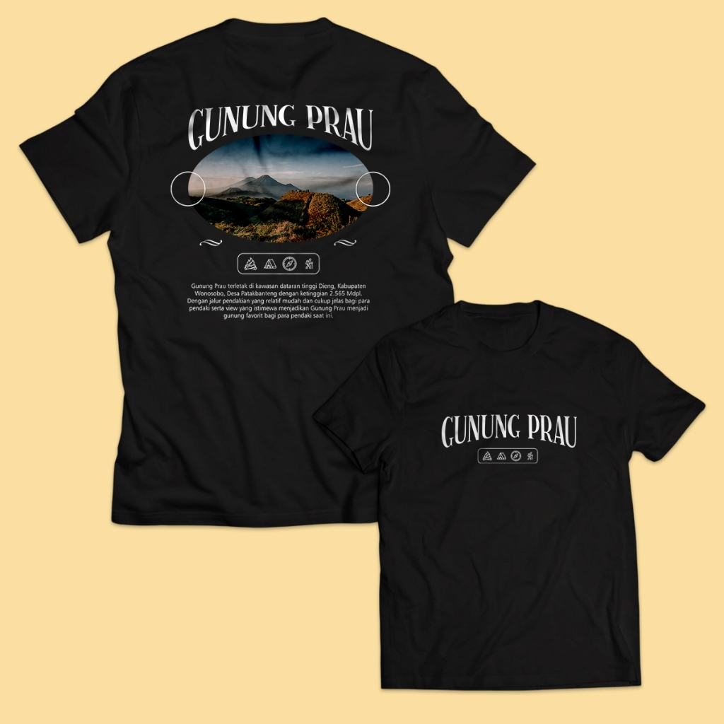 Kaos Pria Pendaki GUNUNG PRAU Dewasa Baju Atasan Unisex PakeKaos