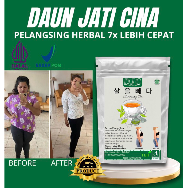 TEH DAUN JATI CHINA (ISI 3) TEH HIJAU DIET PELANGSING ORIGINAL