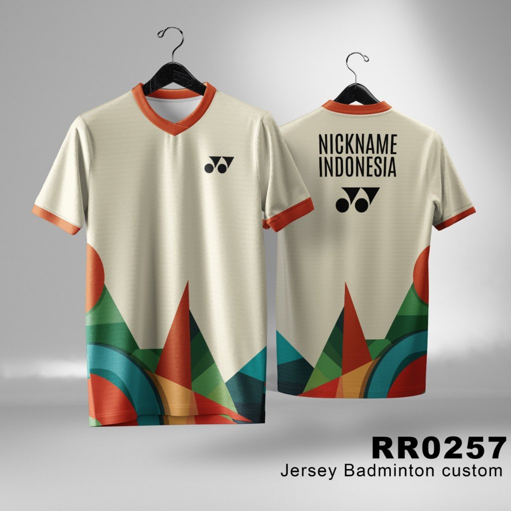 KAOS JERSEY OLAHRAGA BADMINTON COSTUM BERCORAK