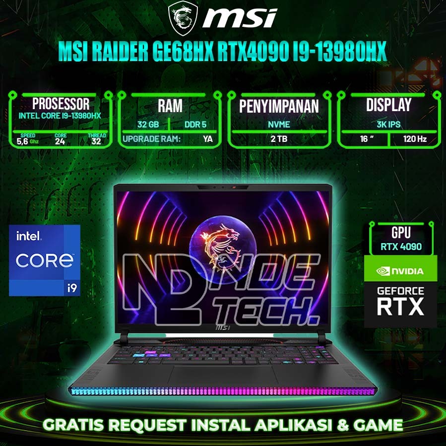 MSI Raider GE68HX RTX4090 i9-13980HX
