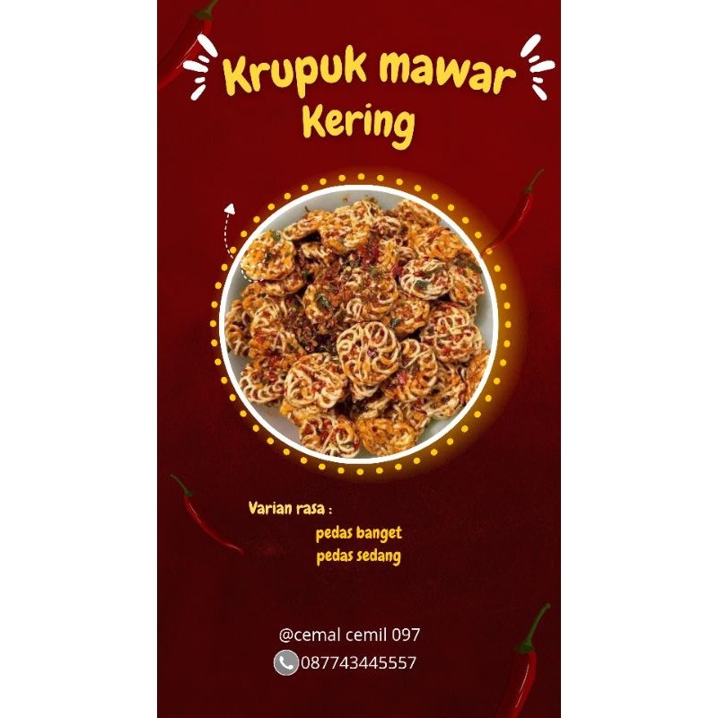 

kerupuk mawar kering/sebring rafael pedas daun jeruk