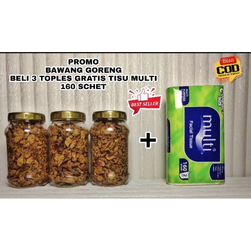 

Bawang Goreng Brebes Paket 3 Toples Gratis 1 Tisue Termurah