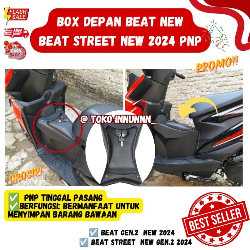 BOX DEPAN BEAT STREET 2024 NEW BEAT NEW BEAT GEN 2 BOX BAGASI PENYIMPANAN PNP