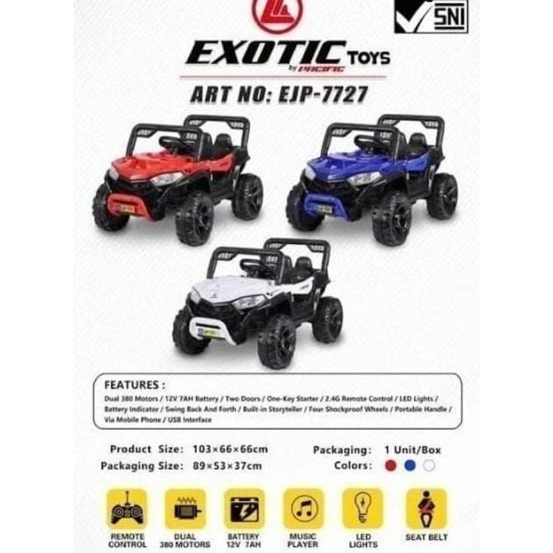 Mobil Aki Anak Exotic EJP-7727 Pakai Remote