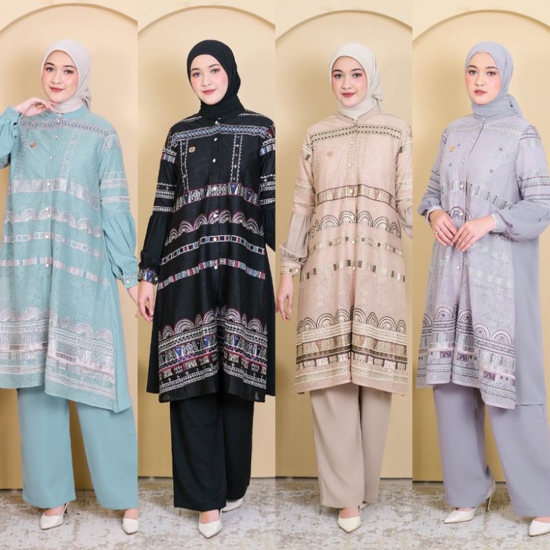 Maira setelan oneset terbaru premium original by Ninos design