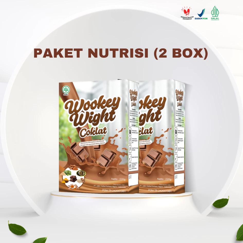 

Wookey Weight Rasa Coklat [2 BOX] - Susu Penambah Berat Badan Tinggi Protein Alami 220gr