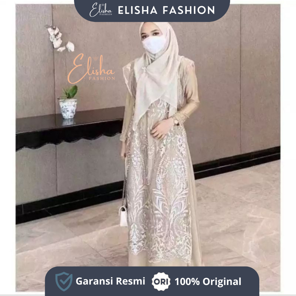 Outer Cardigan Long Vest Brokat Rompi Brukat Luaran Gamis Terbaru Tile Premium