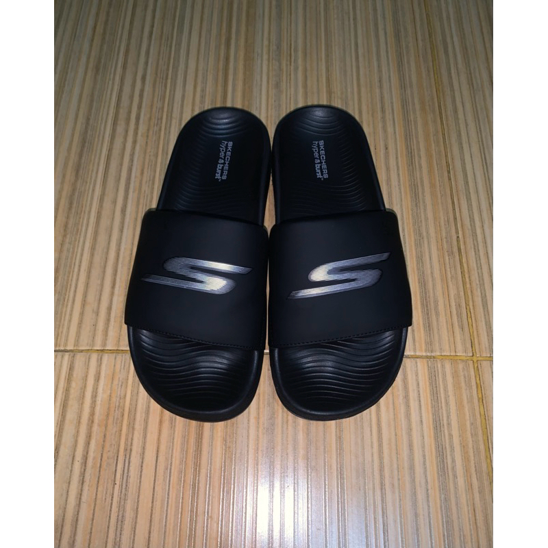 skechers black sendal wanita