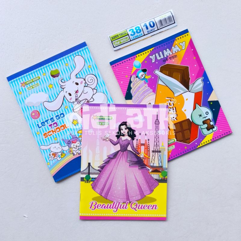 

Buku Tulis Murah 38 Lembar Karakter Cewek 1 Pak (Isi 10 Pcs)