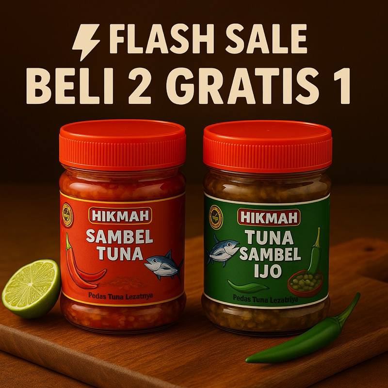 

BELI 2 GRATIS 1 SAMBAL TUNA ASLI PACITAN PEDAS NIKMAT 150GRAM