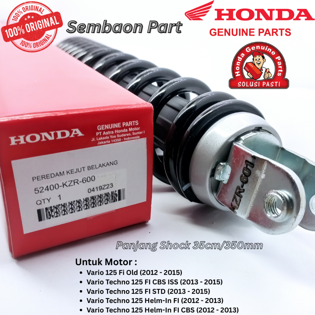 Shockbreaker Belakang Kodepart KZR Original Honda Vario 125 Fi Old, Vario Techno 125 Ori AHM Honda G
