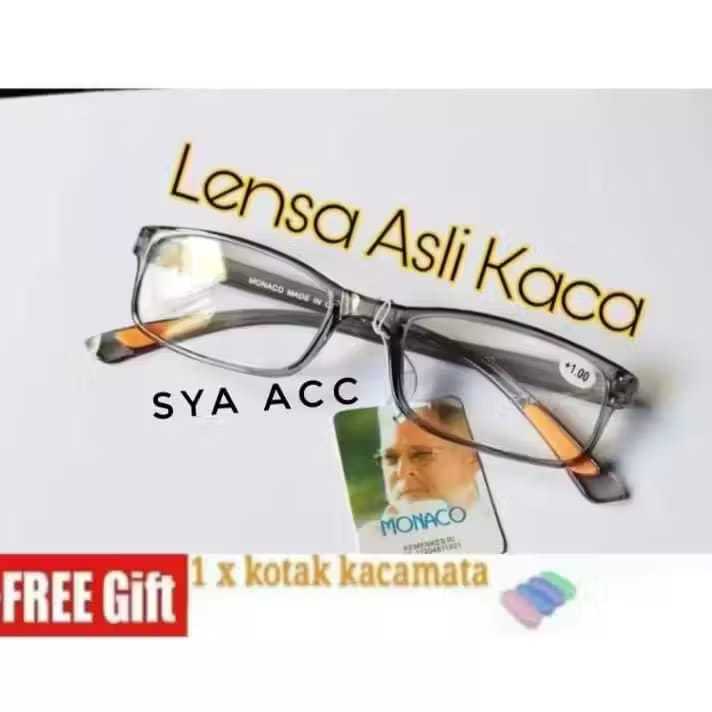 Kacamata Baca Plus Lensa Asli Kaca Frame Lentur Elastis Anti Patah Ukuran Plus +1.00 Sampai Plus +4.