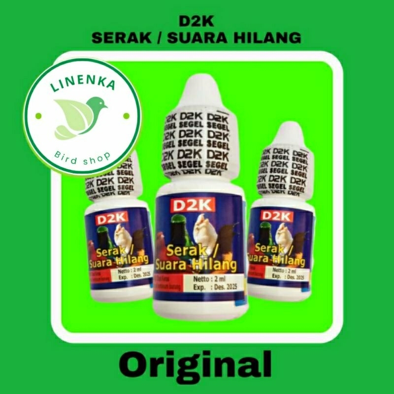 OBAT BURUNG SERAK SUARA HILANG D2K ORIGINAL OBAT GANGGUAN PERNAFASAN BURUNG KICAU